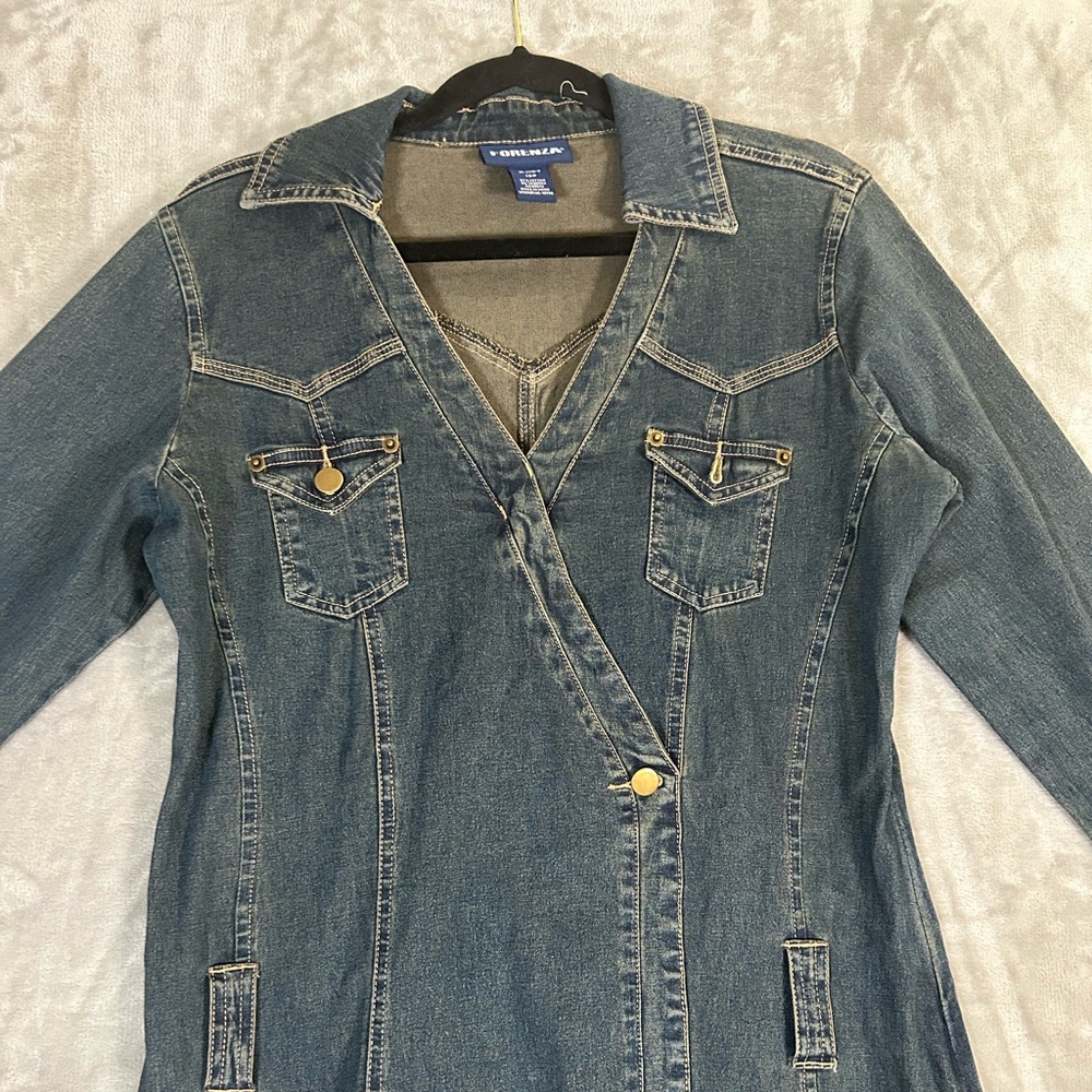 Vintage Forenza v- neck denim maxi dress - Picture 4 of 11